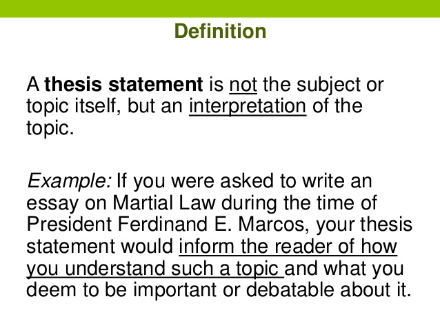 what is a thesis in an essay